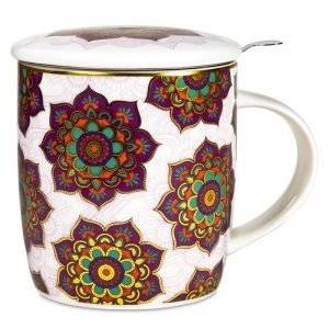 Taza de Té Mandala Rojo Set