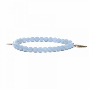 Pulsera de Piedras Preciosas Angelita azul con ala de ángel