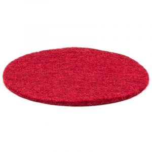 Estera de Fieltro Rojo para Cuenco (hecho a mano) 10 cm