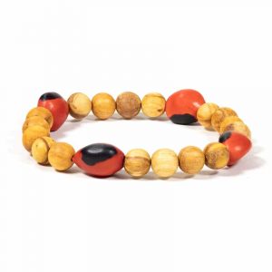 Pulsera de Palo Santo con 4 Cuentas de Huayruro