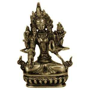 Estatua de Buda Tara Blanco Bronce - 13 cm