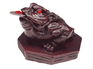 Mini Estatua Feng Shui Rana Roja - 6 cm