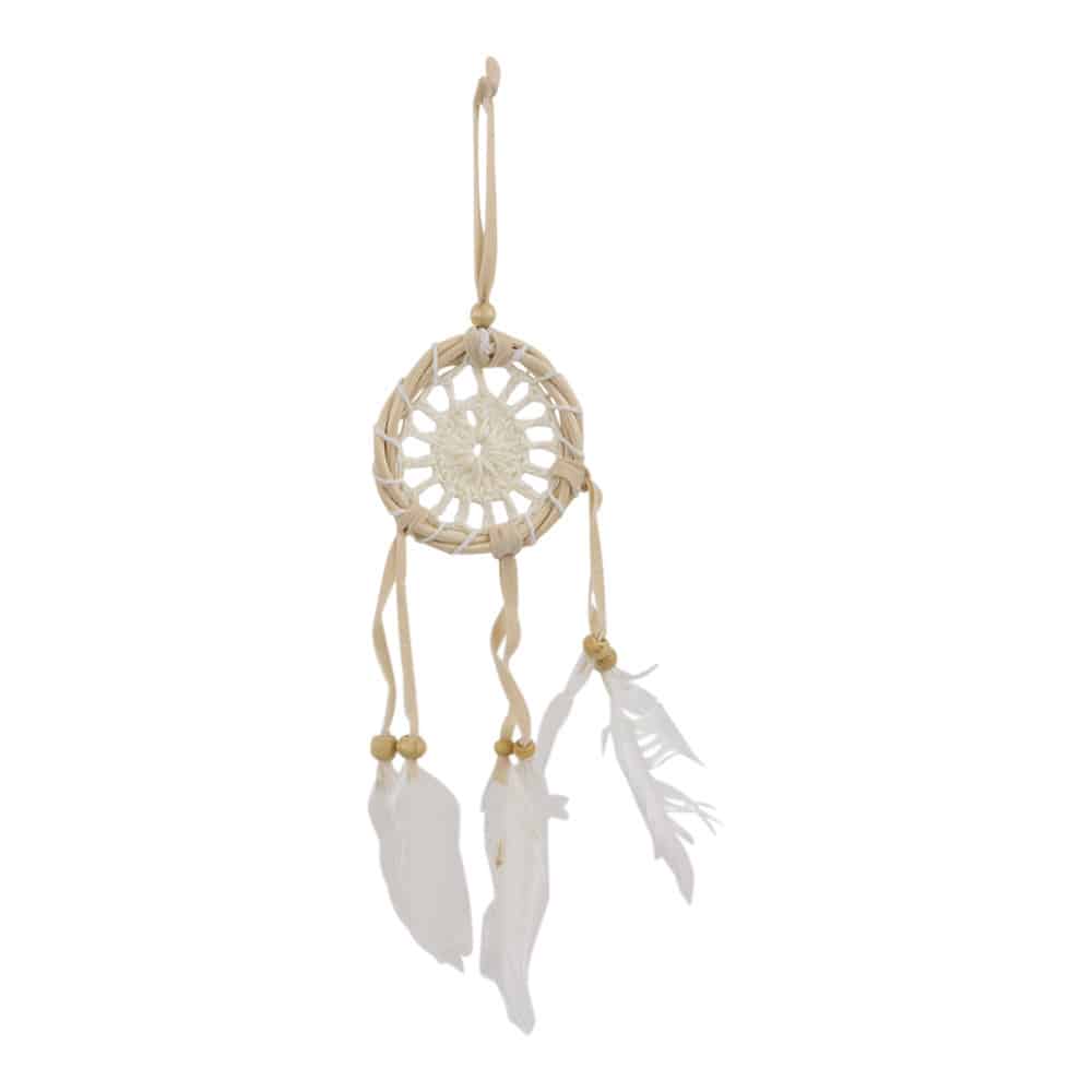 Atrapasueños Blanco con Plumas Blancas (25 cm)