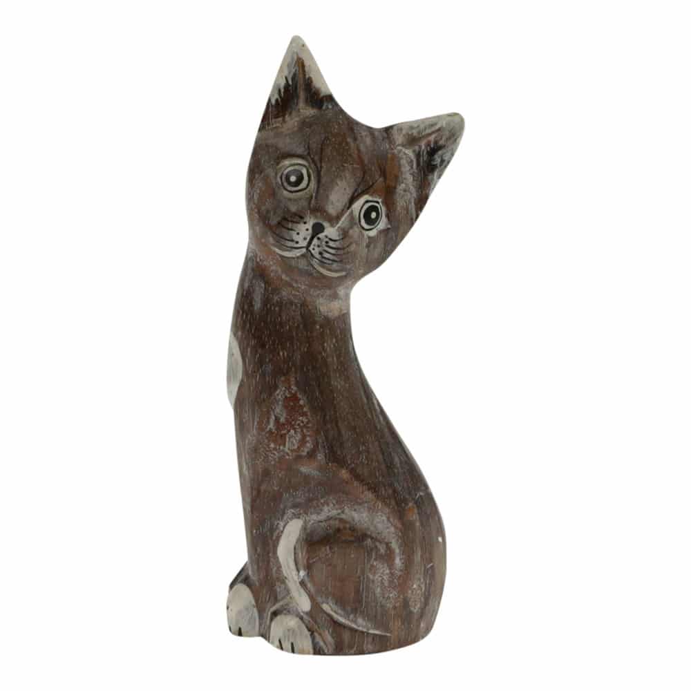 Figura de Madera Gato Negro (20 x 7 cm)
