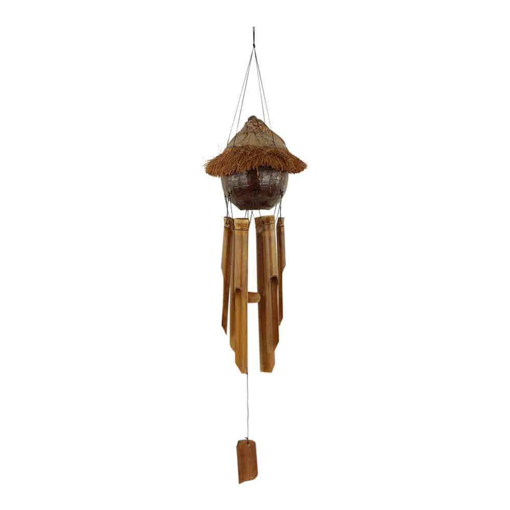 Gong de Viento de Coco con Pajarera Redonda (90 x 18 cm)