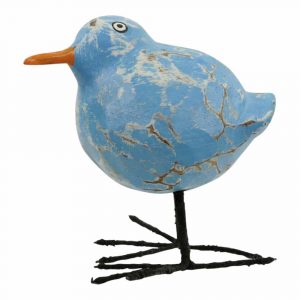Figura de Madera para Pájaros - Azul Claro