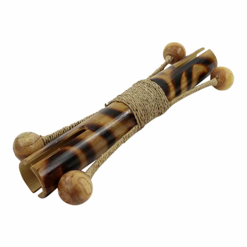Sonajero de Bambú Efecto Madera Quemada