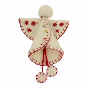 Broche de Fieltro Ángel Blanco-Rojo