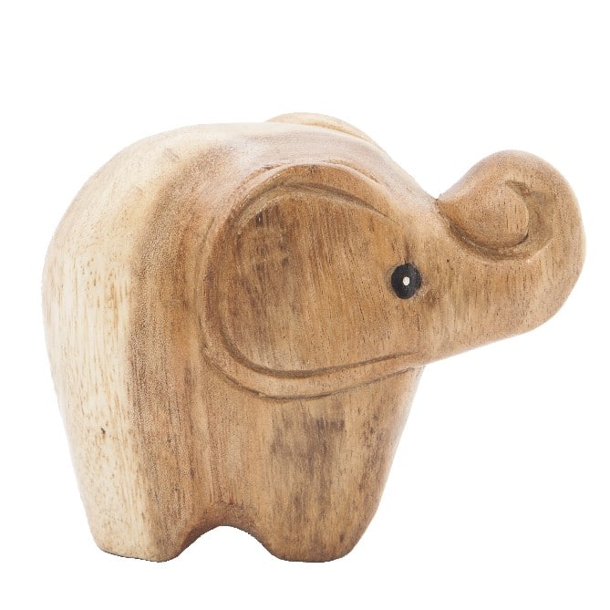 Estatua Elefante Madera de Acacia (9 cm)