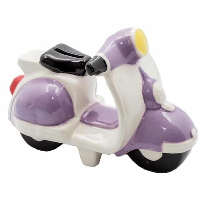 Hucha Vespa Cerámica Morada