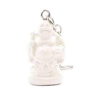 Llavero de Poliedro Buda Risueño Blanco Surtido (3 cm)