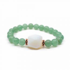 Pulsera de Piedras Preciosas Aventurina Verde con Opalita