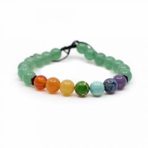 Pulsera de Aventurina Verde con 7 Chakras