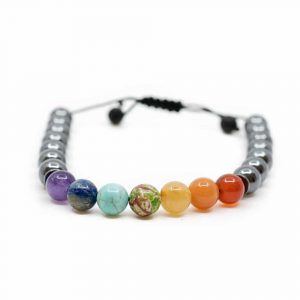 Pulsera de Piedras Preciosas 7 Chakras y Hematita