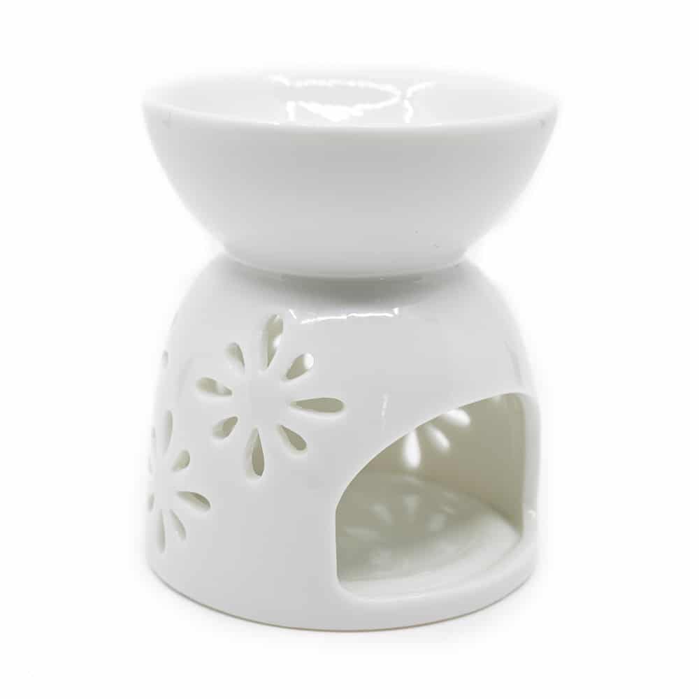 Quemador de Aromas y Difusor de Aceite - Blanco