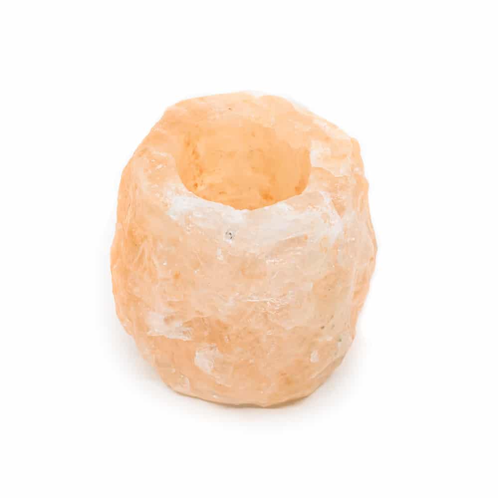 Portavelas pequeño Piedra de Sal Naranja (400-700 gramos) 9 x 9 x 10 cm