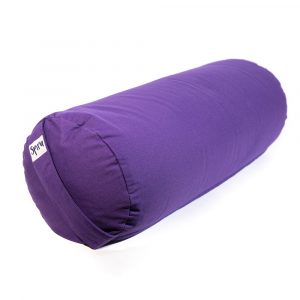 Cojín de Yoga de Algodón Redondo Morado - Liso - 59 x 21,5 cm