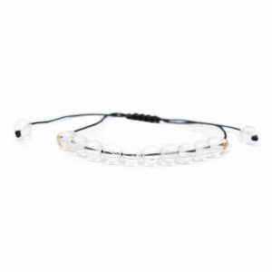 Pulsera de Cuentas de Cristal de Roca Ajustable