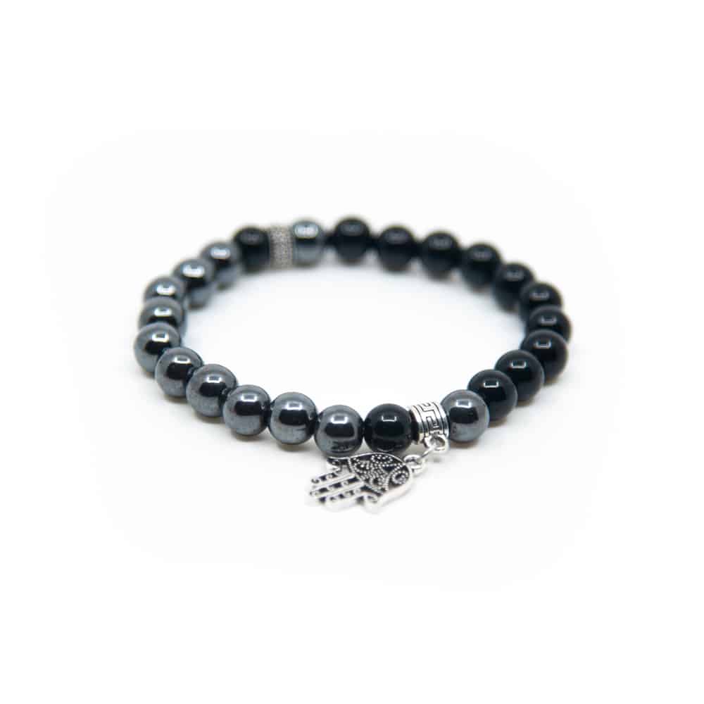 Pulsera de Hematita con mano Hamsa