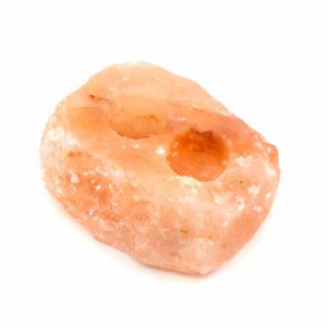 Portavelas Piedra de Sal Rosa (2 - 2,5 kg) aprox. 21 x 9 x 8 cm
