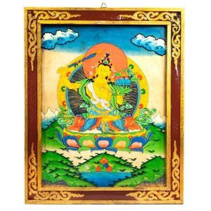 Panel de Madera Tangkha de Buda Manjushri (44 x 33 cm)