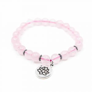 Pulsera de Cuarzo Rosa Loto