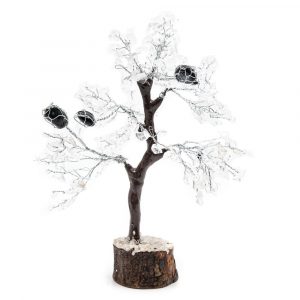 Árbol de Piedra de cristal de Roca con Turmalina Tallada - Vitalidad - (25 cm)