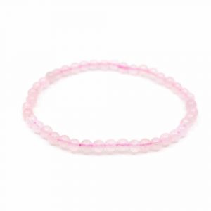 Pulsera de Piedras Preciosas de Cuarzo Rosa (cuentas de 4 mm)