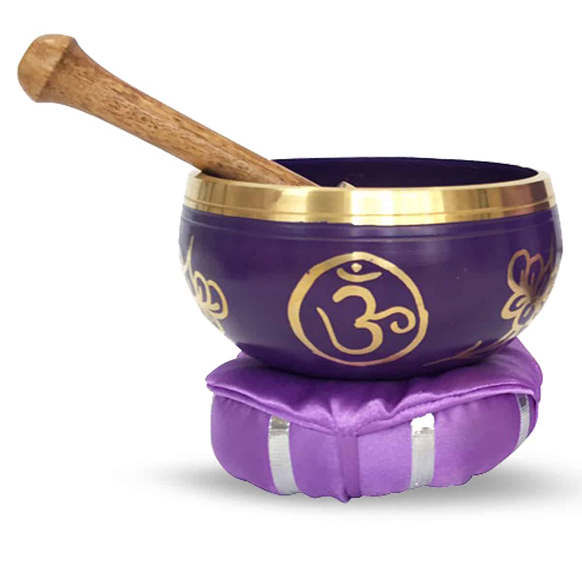 Cuenco con baqueta y cojín - Chakra de la Corona (12 cm)