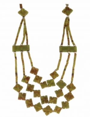 Collar Bohemio de Jade de 3 vueltas de Trébol claro