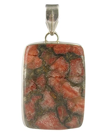 Colgante de plata con turquesa roja de Mohave - de color (modelo 1)