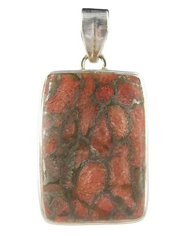 Colgante de Plata con Turquesa Mohave Rojo - Coloreado (Modelo 4)