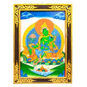 Panel de Madera de Tangkha Tara Verde (44 x 33 cm)