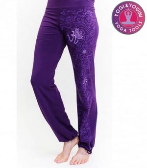 Pantalones de Yoga Maorí de Algodón Eco Berenjena S-M