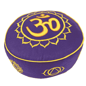 Cojín de Meditación Yogi & Yogini Redondo Algodón Violeta - Chakra - 33 x 17 cm