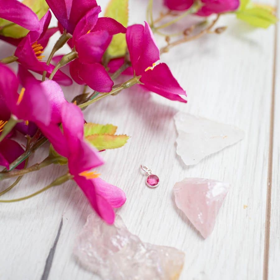 colgante piedra de nacimiento horóscopo libra con piedras cuarzo rosa