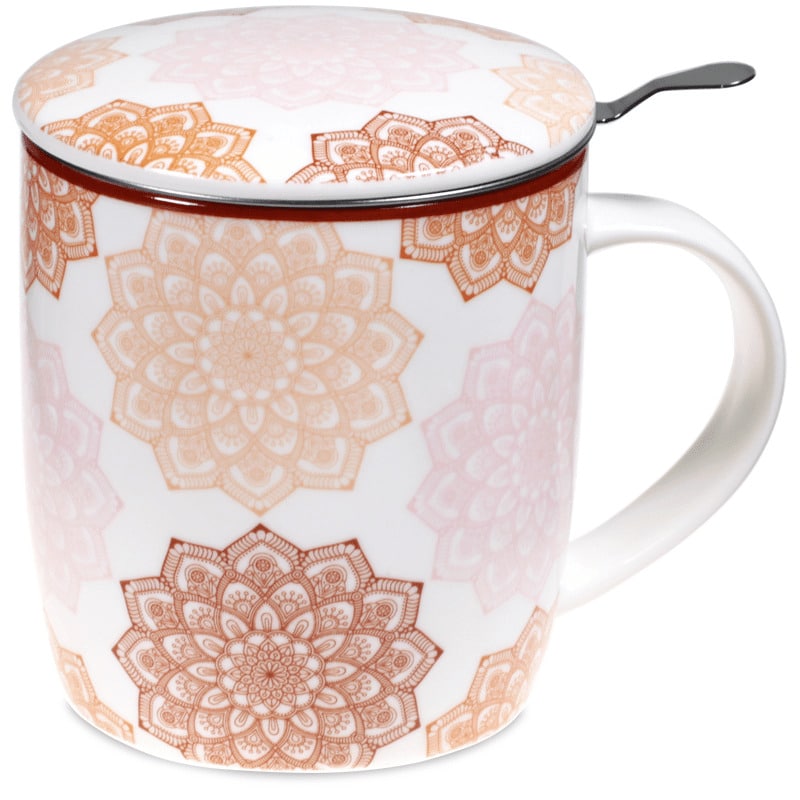 Taza de Té Mandala Rosa Set