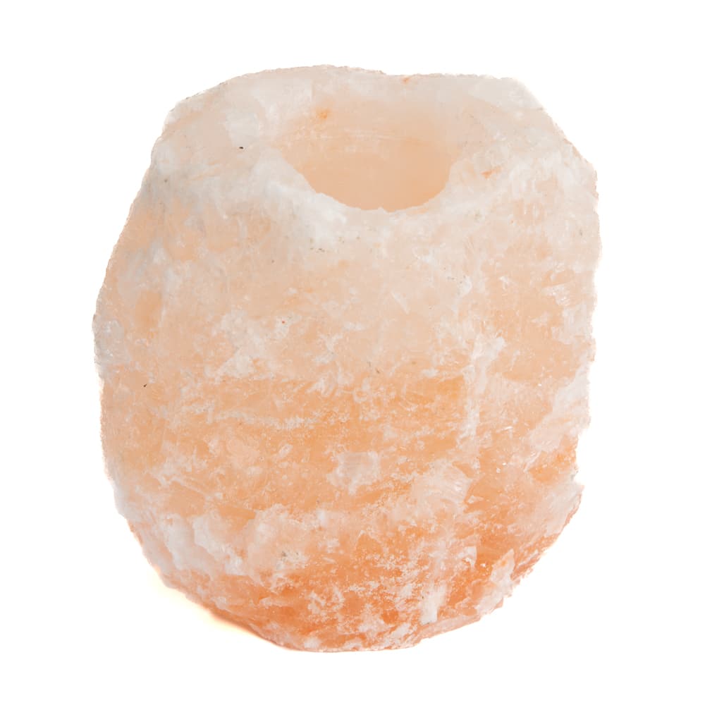 Portavelas de Piedra de Sal Naranja/Rosa (1,5 - 2 kg)