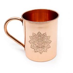 Taza de Cobre Mandala Grabada (470 ml)