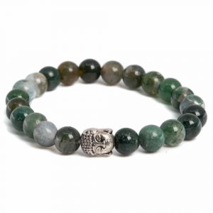 Pulsera de Piedras Preciosas Ágata Musgo Verde