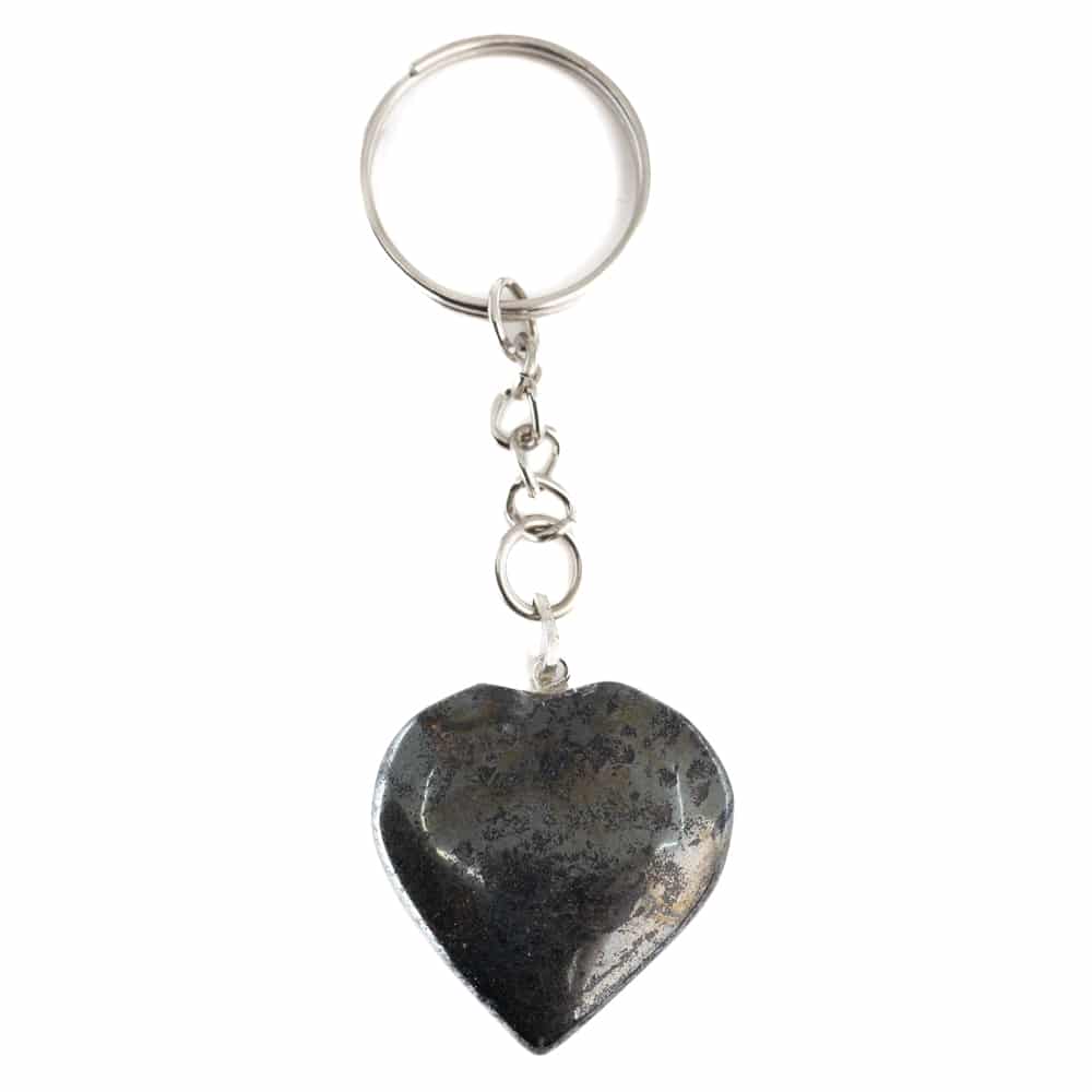 Llavero de Piedras Preciosas Corazón de Hematita (25 mm)