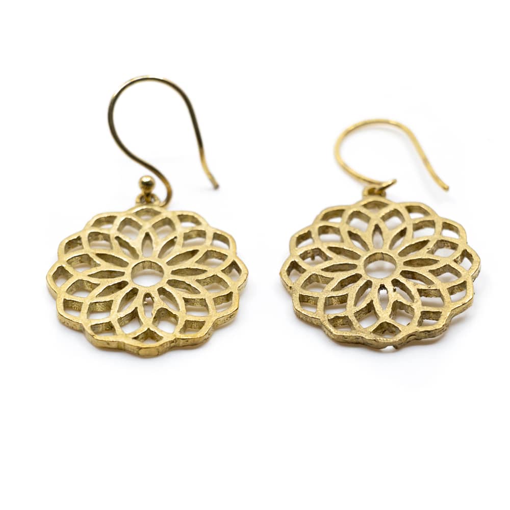 Pendientes Mandala de Latón Color Dorado (20 mm)