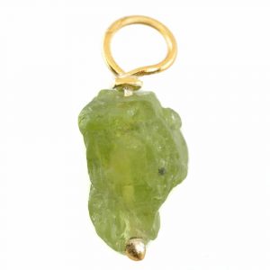 Colgante de Peridoto en bruto - plata 925 y chapado en oro (8 - 12 mm)