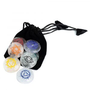 Piedras Preciosas Chakra Cristal de Roca en bolsa - set de 7