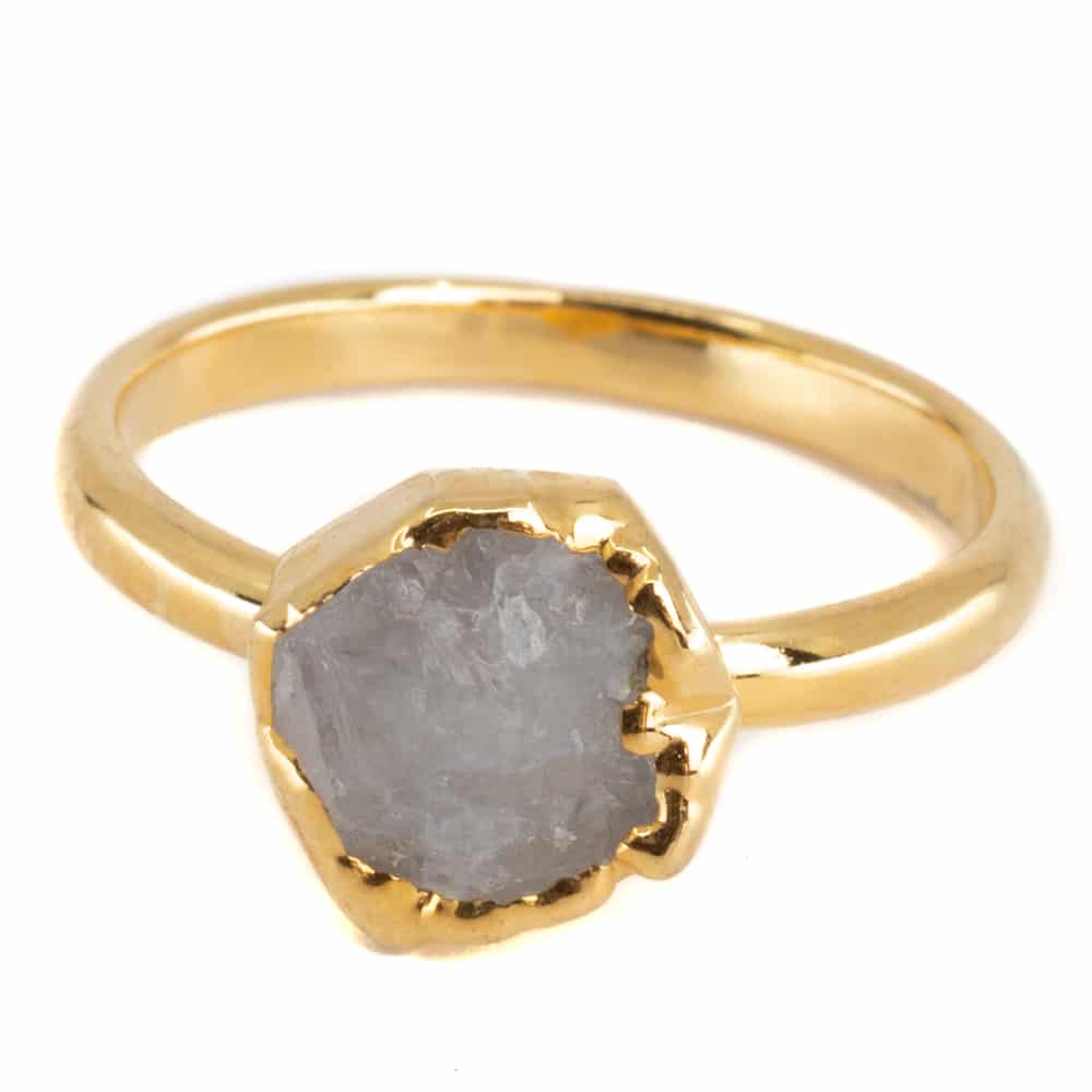Anillo Piedra Lunar Junio - Plata 925 y Chapado de Oro