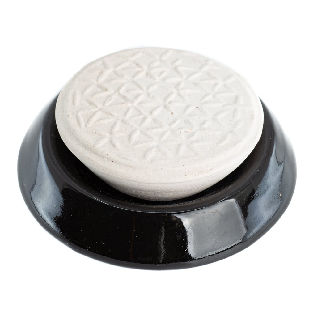 Piedra Aromática Flor de la Vida Negra - 7 cm