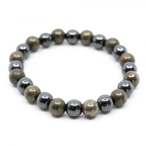 Pulsera de piedras preciosas Pirita y Hematites